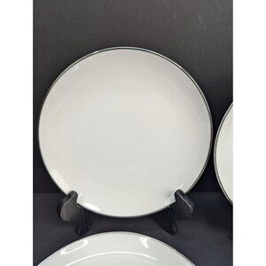 Royal M by Mitashoten Platinum Knight M109 White Coupe Salad Plate Set of 4